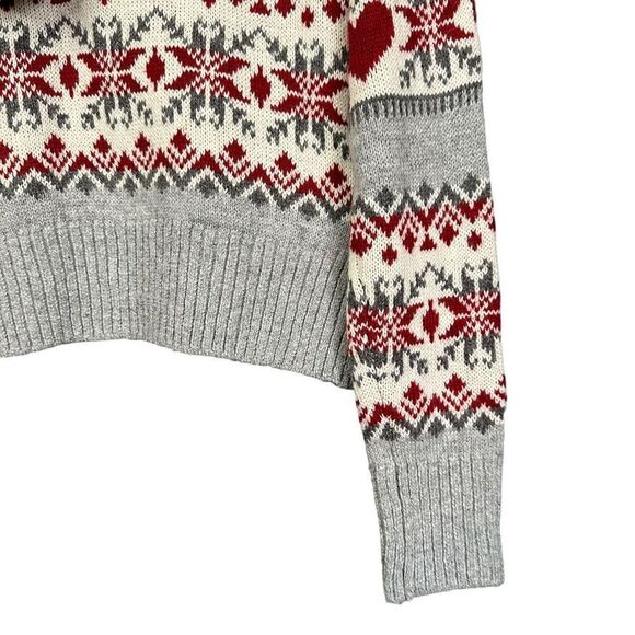 NWT Kaisley Nordic Valentines Heart Print Wool Blend Pom Pom Hooded Sherpa Lined - Picture 5 of 8